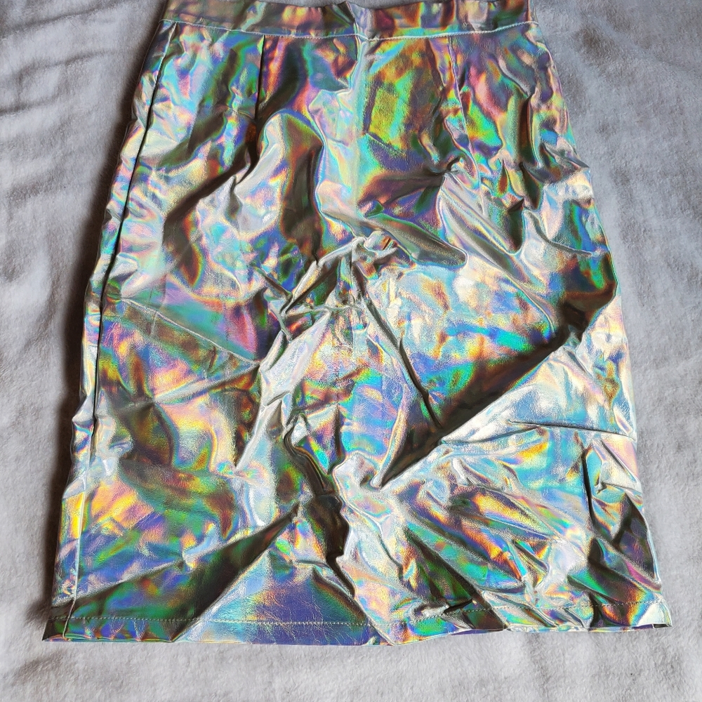 Holographic Pencil Skirt